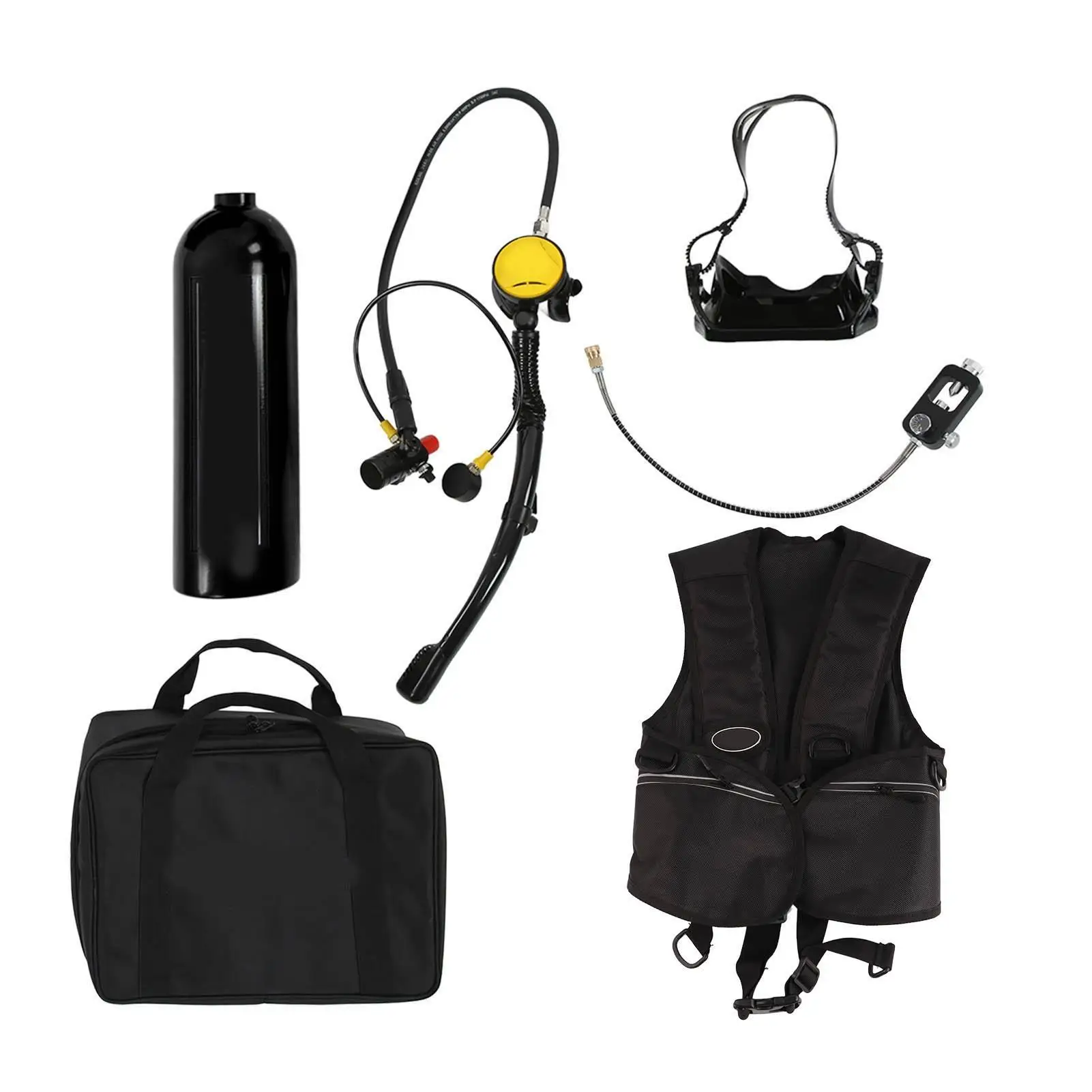 

Diving Oxygen Tank Mini Scuba Cylinder 2L Oxygen Set with Diving Goggles Diving Equipment