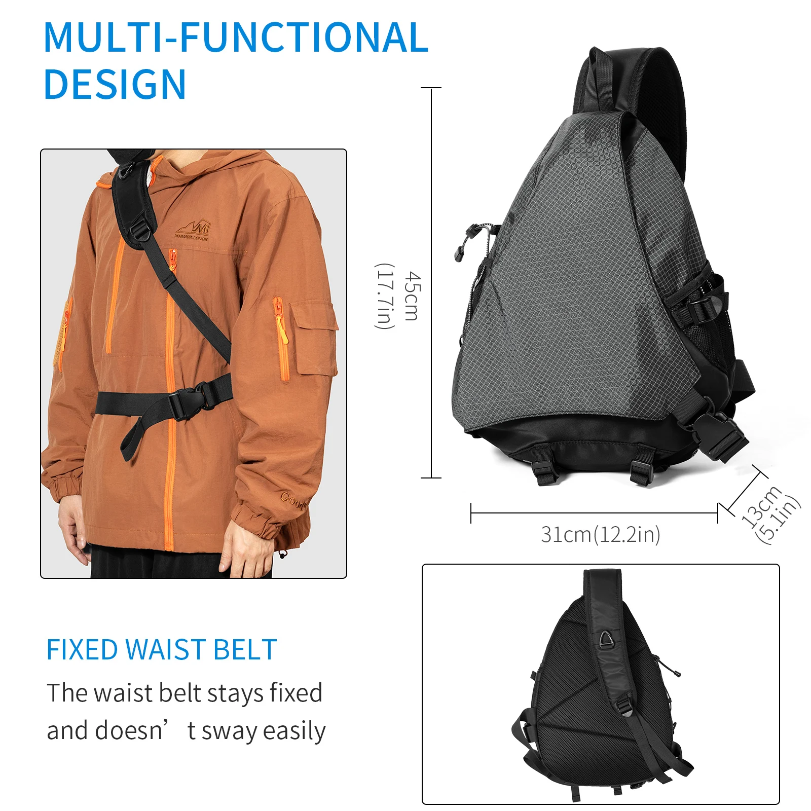 Sling Bag Crossbody Backpack Sling Backpack Shoulder Bag Casual Daypacks For Women Men Cycling Hiking Travel