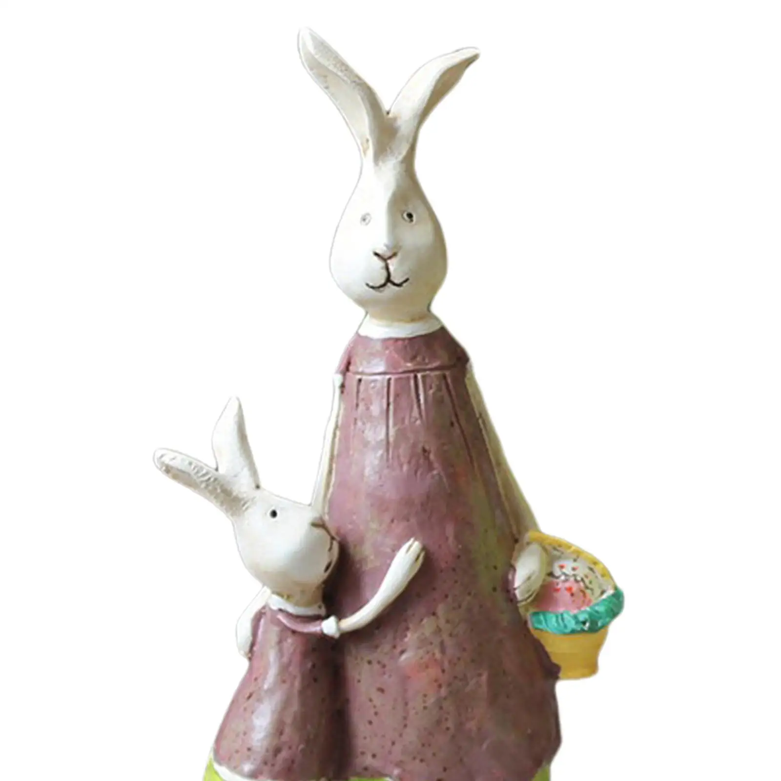 Cute Resin Rabbit Figurine Sculpture Sitting Bunny Statue for Home Decor Easter Spring Ornament Desk Table Shelf Gift