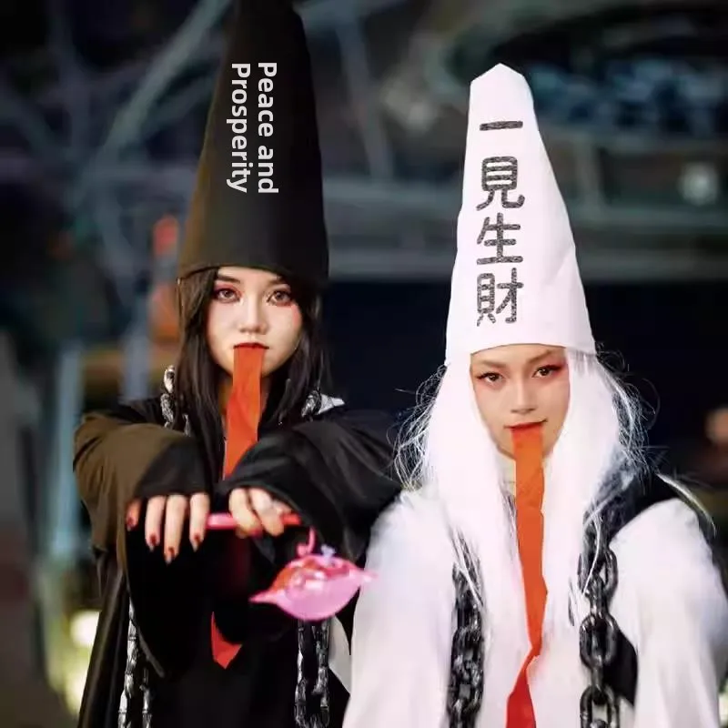 loween Children's Bla And White Unusual Cosplay Costume Death God's Qing Dynas Horror Ghost Outfit Performance Clothes