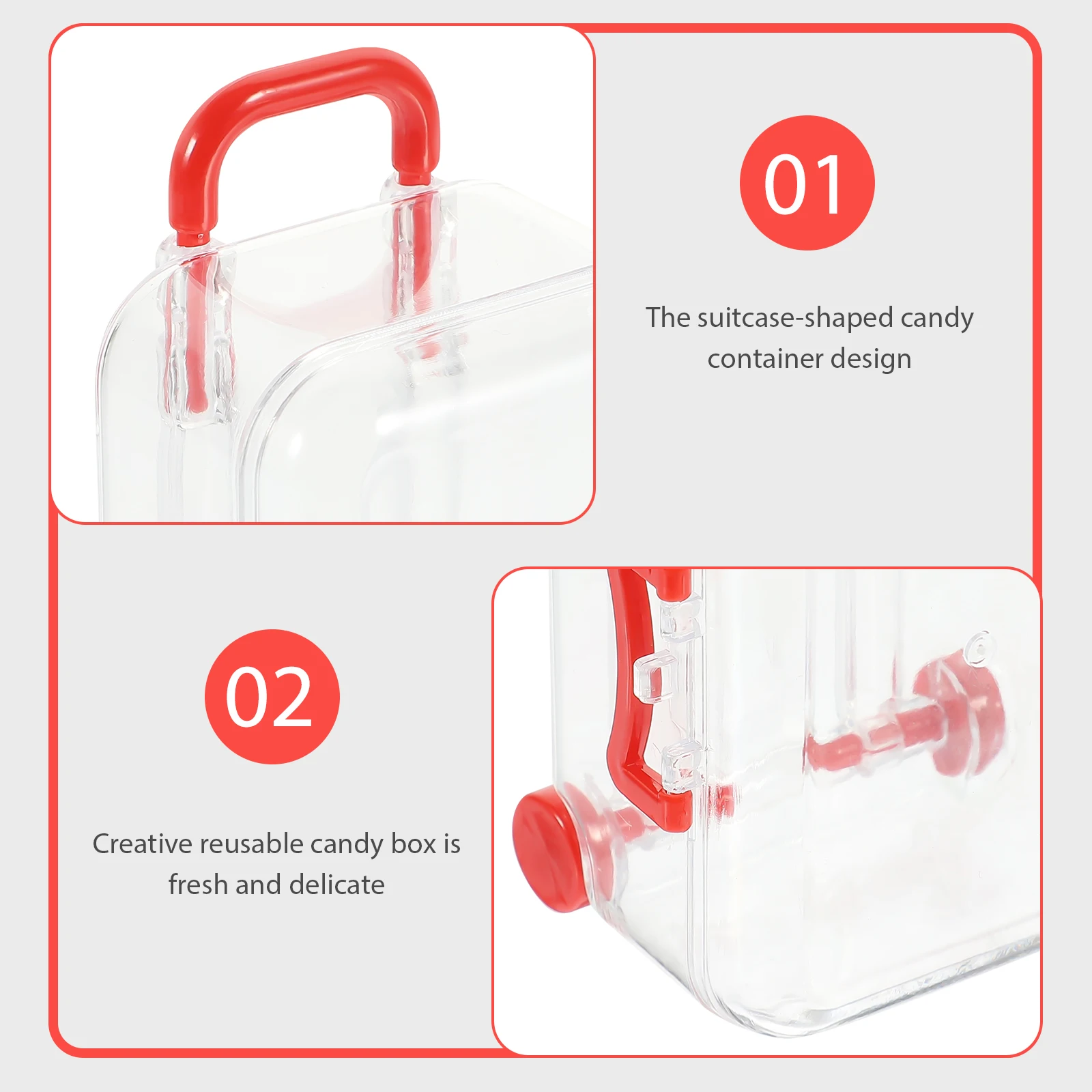 

12pcs Trolley Case Wedding Candy Box Clear Mini Suitcase Treat Container Storage Party Favor Decorative Plastic