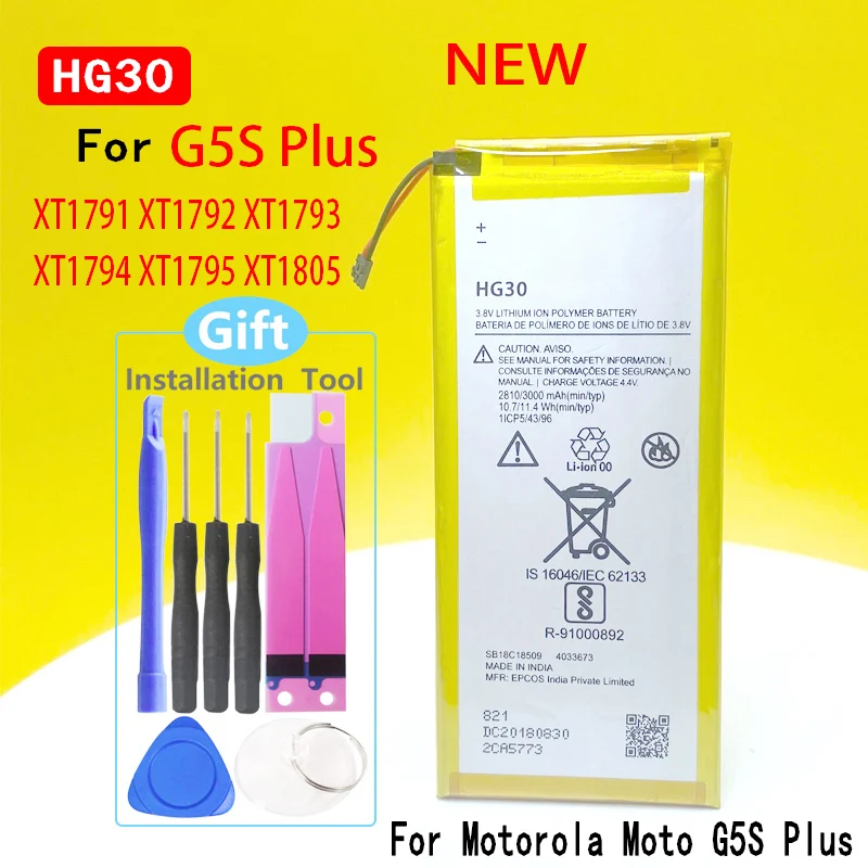 

New HG30 2810mAh Battery For Motorola Moto G5S Plus Battery Dual XT1791 XT1792 XT1793 XT1794 XT1795 XT1805 Phone