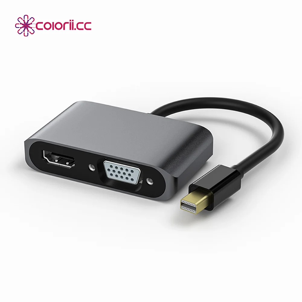 Adapter Colorii.CC Mini DisplayPort na HDMI Konwerter Mini DP VGA Thunderbolt 2 HDMI dla MacBook Air 13 Surface Pro 4