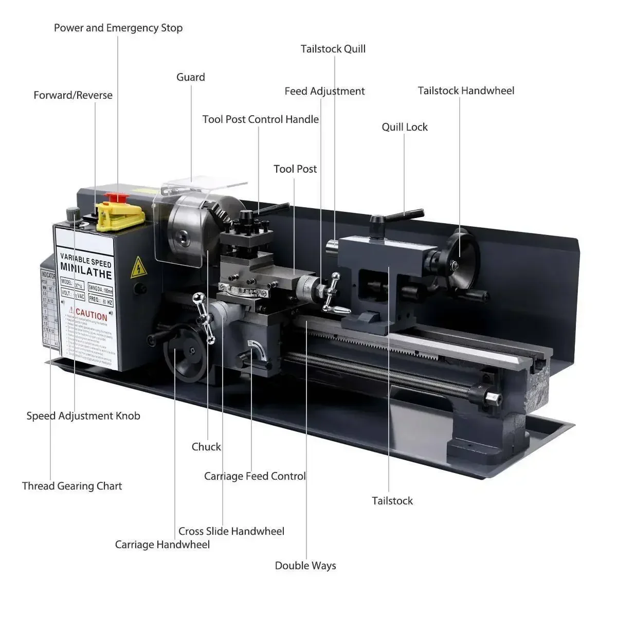 220V 550W 0618 Light Duty Multifunctional Horizontal Mini Metal Lathe Machine for Industrial Use