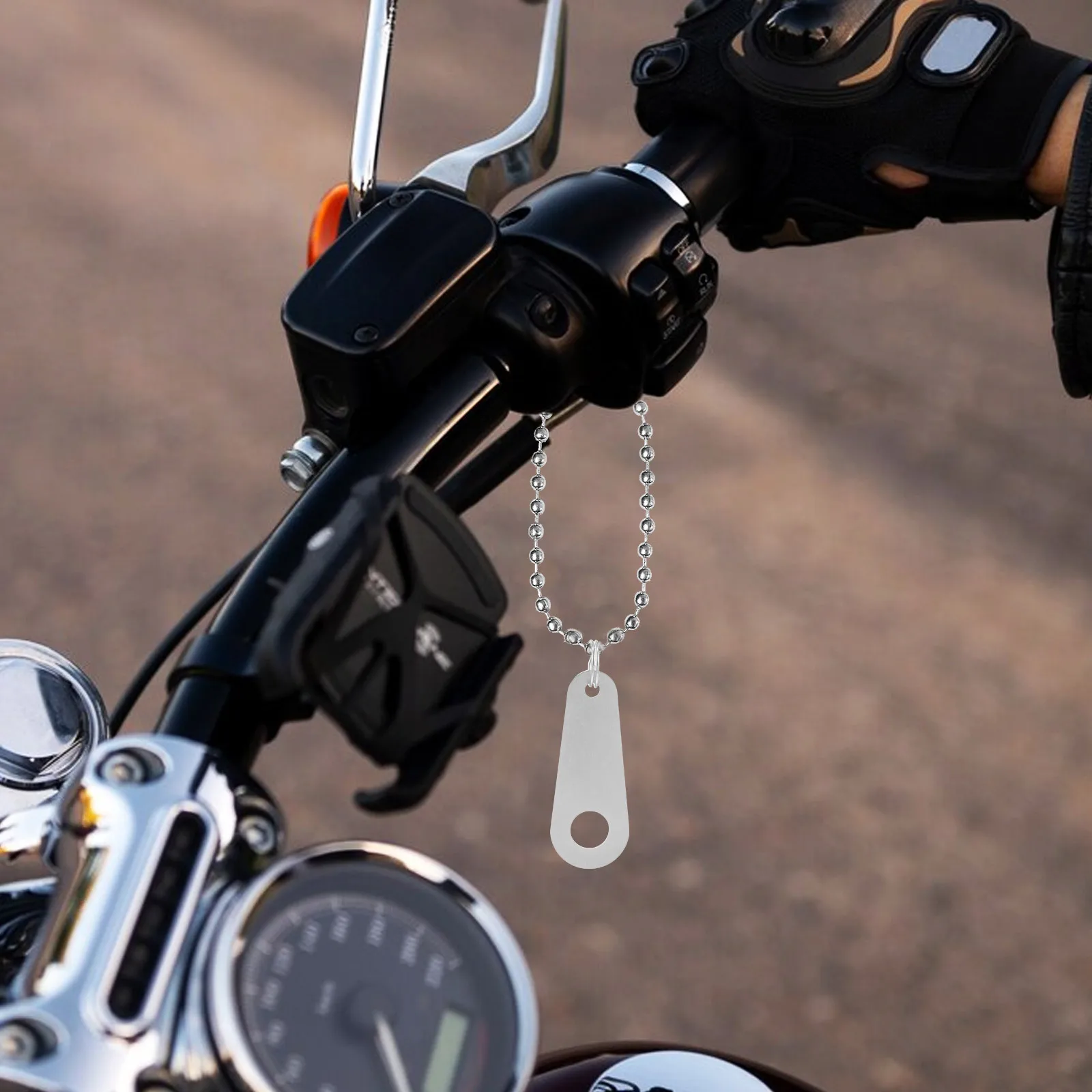 

Riding Lucky Hanger Titanium Steel Motorcycle Bell Mount Punk Style Bike Bell Accessories Metal Pendant For Bicycle