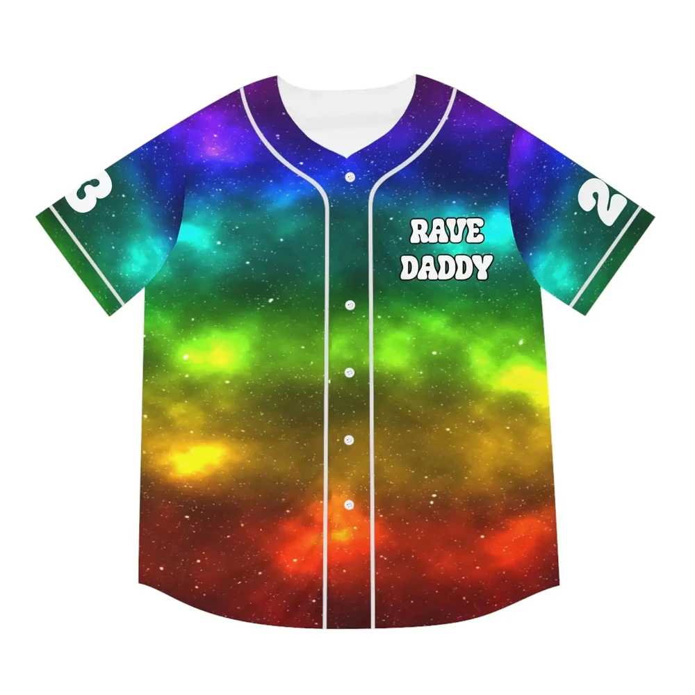 DJ Lsdream Rave Daddy Baseball Jersey Unisex Short Sleeve Button-Down Shirts Women Men Streetwear Tops