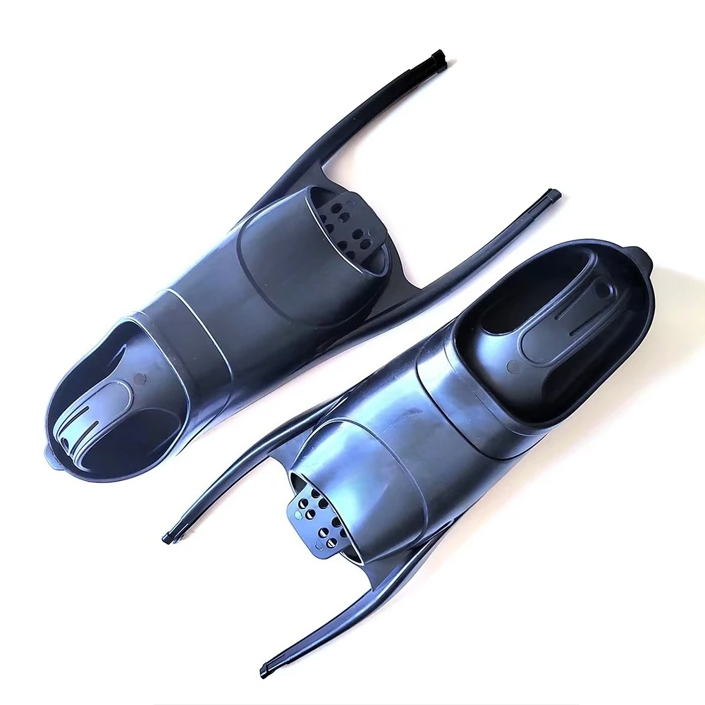 New Comfortable Durable Black White TPR Swimming Fins High Quality Full Foot Pocket Diving Fins for Freediving