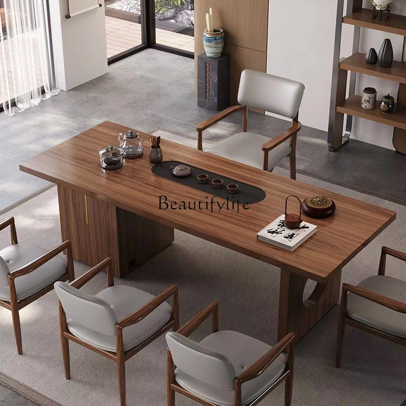 Meja teh kayu solid abad pertengahan