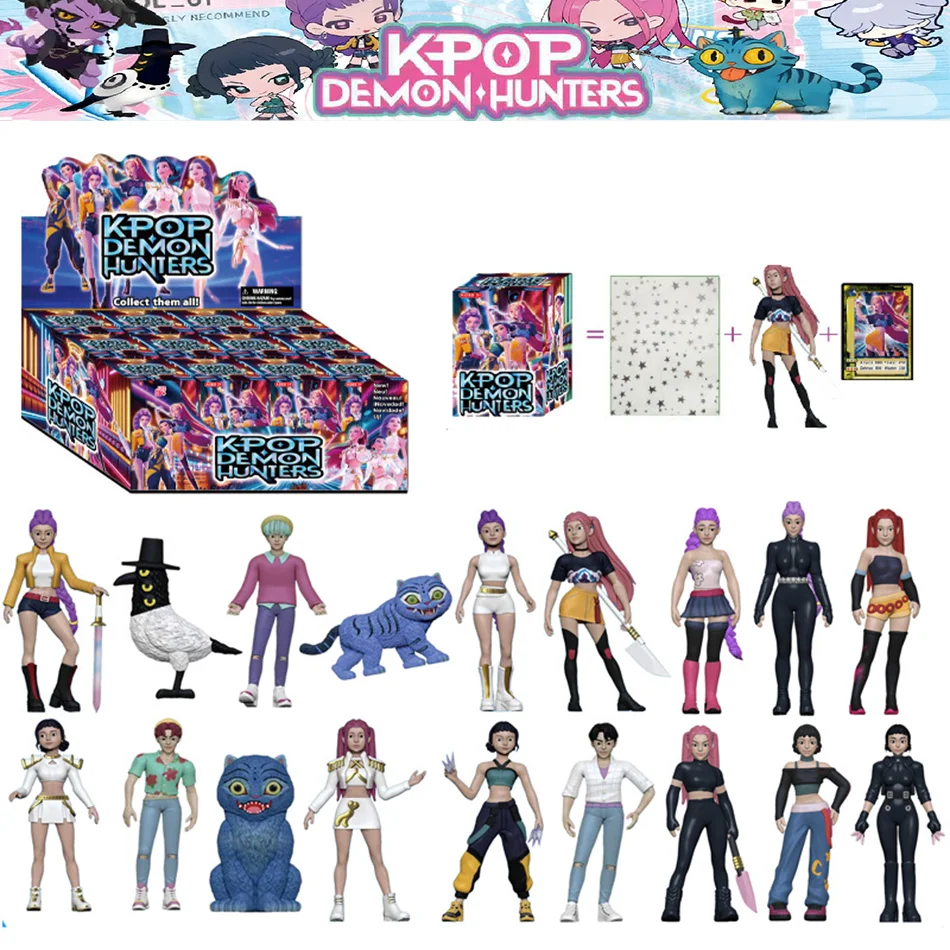2025 Kpop chasseurs de démons Figurine 18 pièces/ensemble boîte aveugle jouet Derpys tigre Rumi Mira Zoey chatte Figurine poupée pour les Fans cadeau
