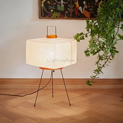 Japanese Creative Tripod Floor Lamp Designer Wabi-sabi Style Bedroom Rice Paper Standing Lights Home Hotel Lighting Decoration