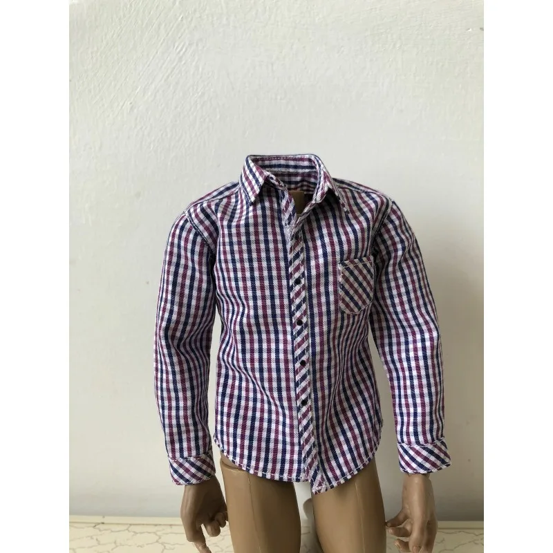 

Фиолетовая клетчатая рубашка в масштабе 1/6 для 12-дюймовых кукол-фигурок.