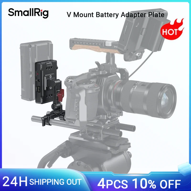 

SmallRig for DSLR V Mount Battery Adapter Plate Power Supply Splitter with 15 mm Rod Clamp and Adjustable Arm for Canon Cameras