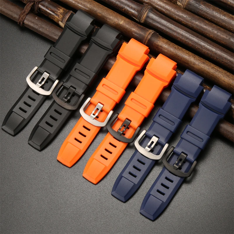 Watch Accessories For Casio Pro trek PRG-260 500 550 PRW 3500 2500 5100 Watch Stratp Waterproof Rubber Silicone Watchband