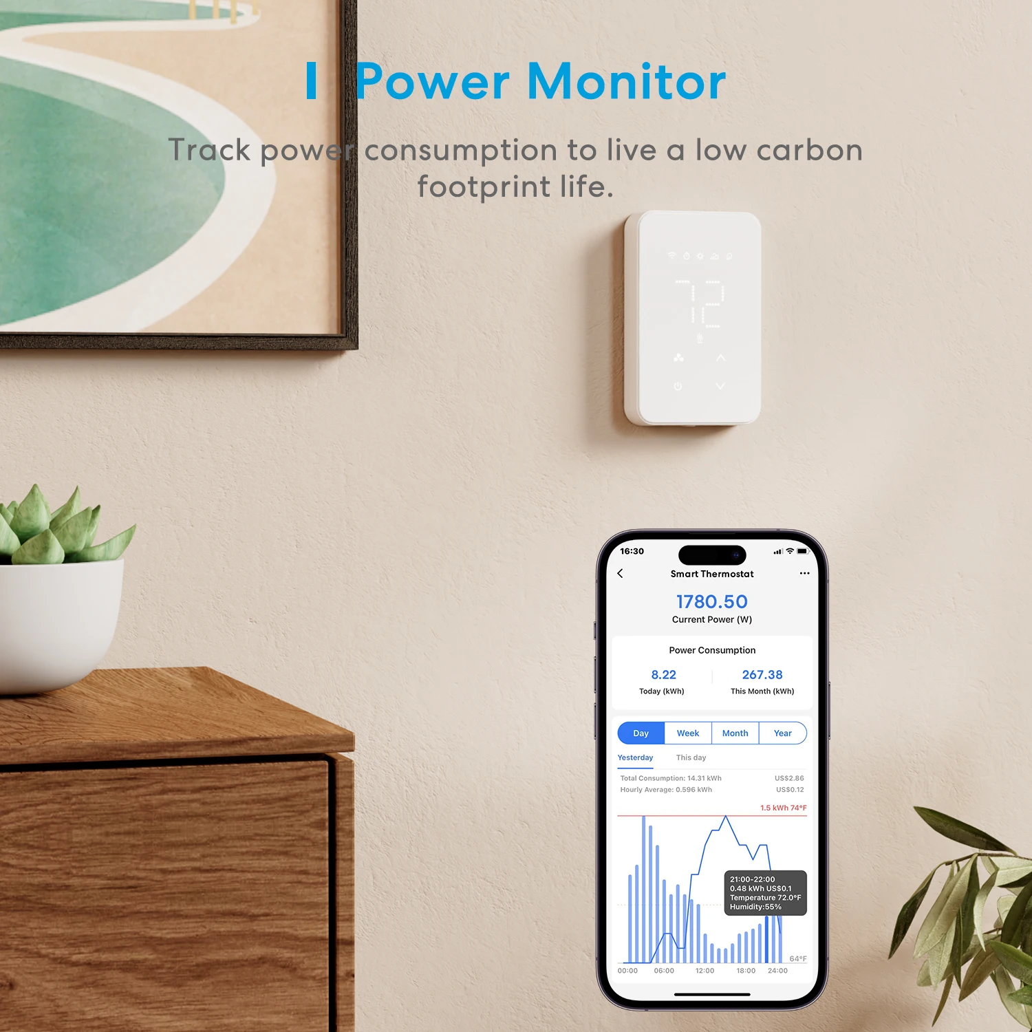 Meross HomeKit Wi-Fi Smart Thermostat for Electric Heating System Touch Screen Work with Siri Alexa Google Assistant SmartThings