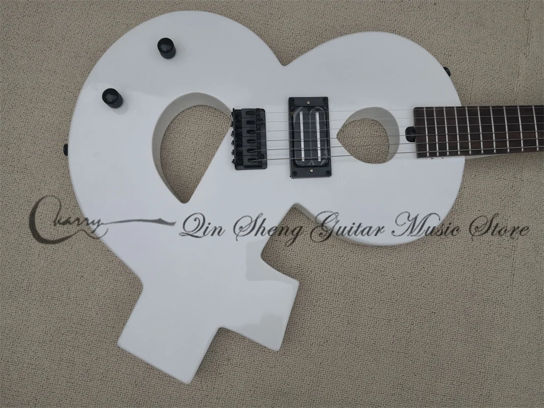 8 Shape Guitar White Guitar Tremolo Bridge Large Dual-Track Pickup Fixed Bridge Black Tuners Rosewood Fingerboard Note guitar