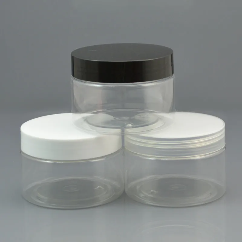 120/150grams clear PET Jar pot black white clear lid cream mask gel essence gel mlisturizer emulsion wax skin care  packing