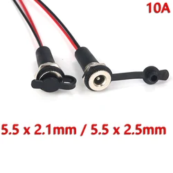 10A IP68 waterproof 5.5 x 2.1MM 5521/5525 DC Power Socket Female Jack Panel Mount Solder Connector DC-022B Adapter With Nut Snap