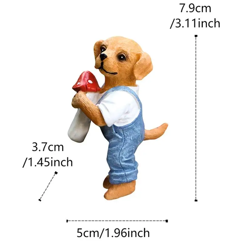 *Cute Hanging Dog Figurine Flower Pot And Vase Hugger Resin Dog Bonsai Terrarium Edge Decor Planter Pot Hanger Garden Ornaments view 6