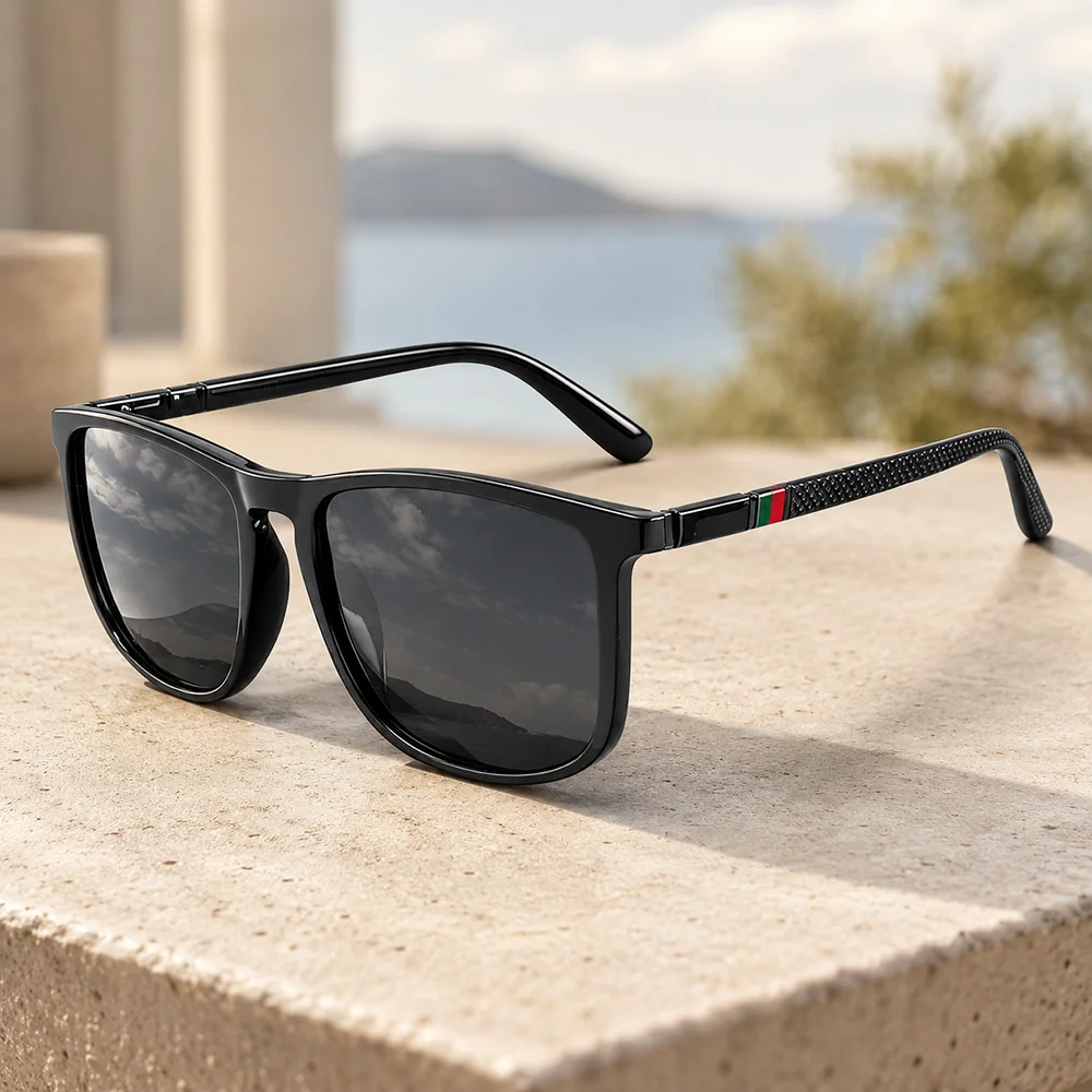 GFUIARA Herren Polarisierte Sonnenbrille UV400 Quadratisch Retro Fahr- und Angelbrille Outdoor-Sportbrille Leichte Modische Brillen für Männer – Detail 6
