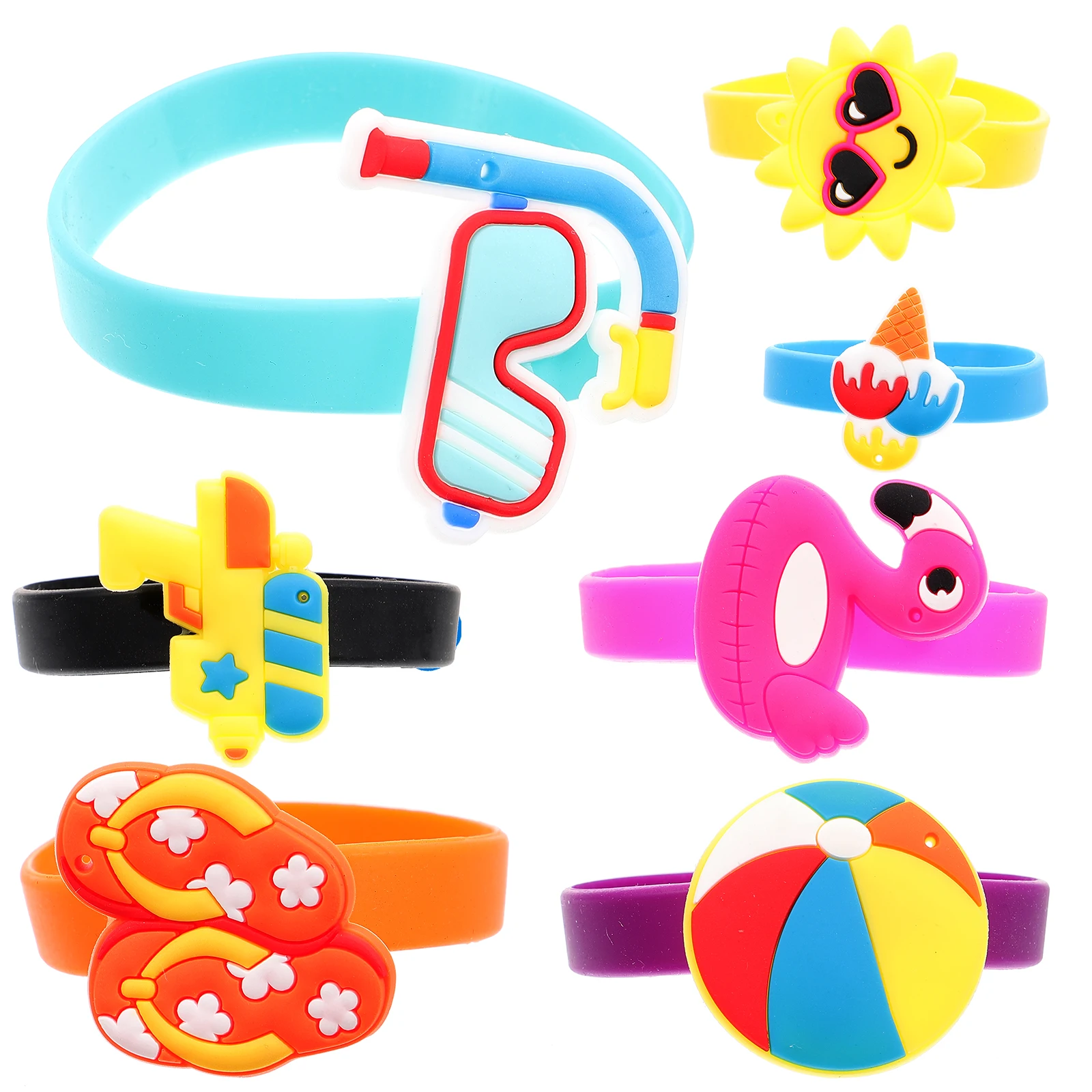 

10Pcs Silicone Wristbands Bracelets Cute Cartoon Party Favors Comfortable Accessories