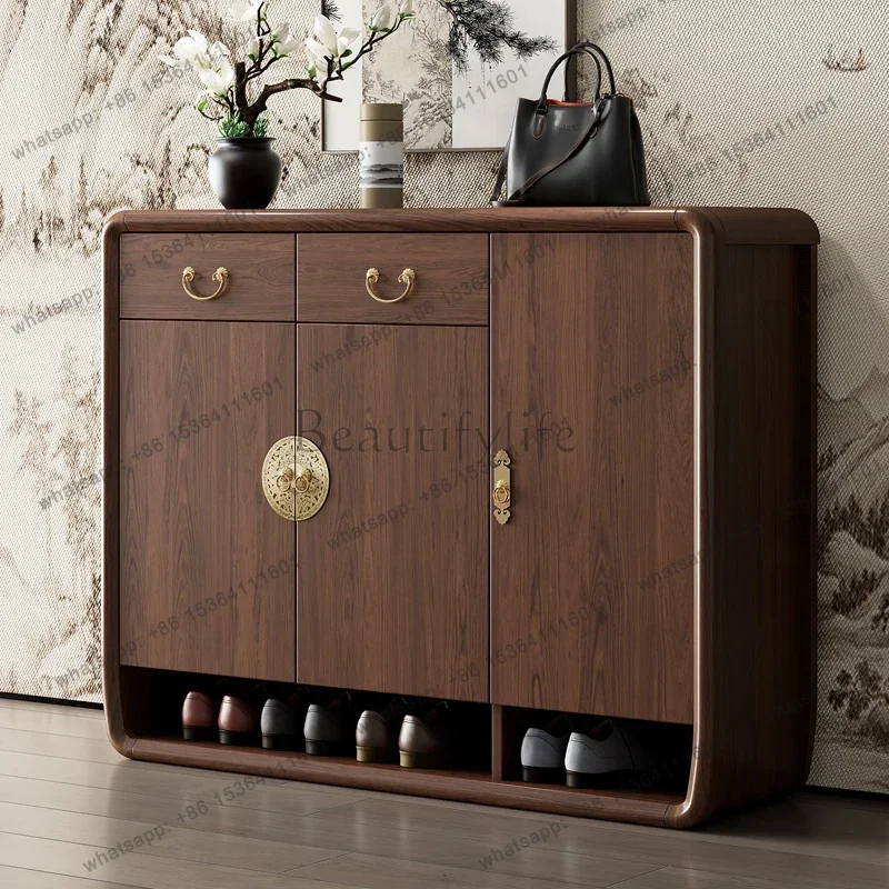 LD Storage Wooden Shoe Cabinet Organizer Living Room Mobile Shoe Shelf Display College Dorm Essentials Box Muebles