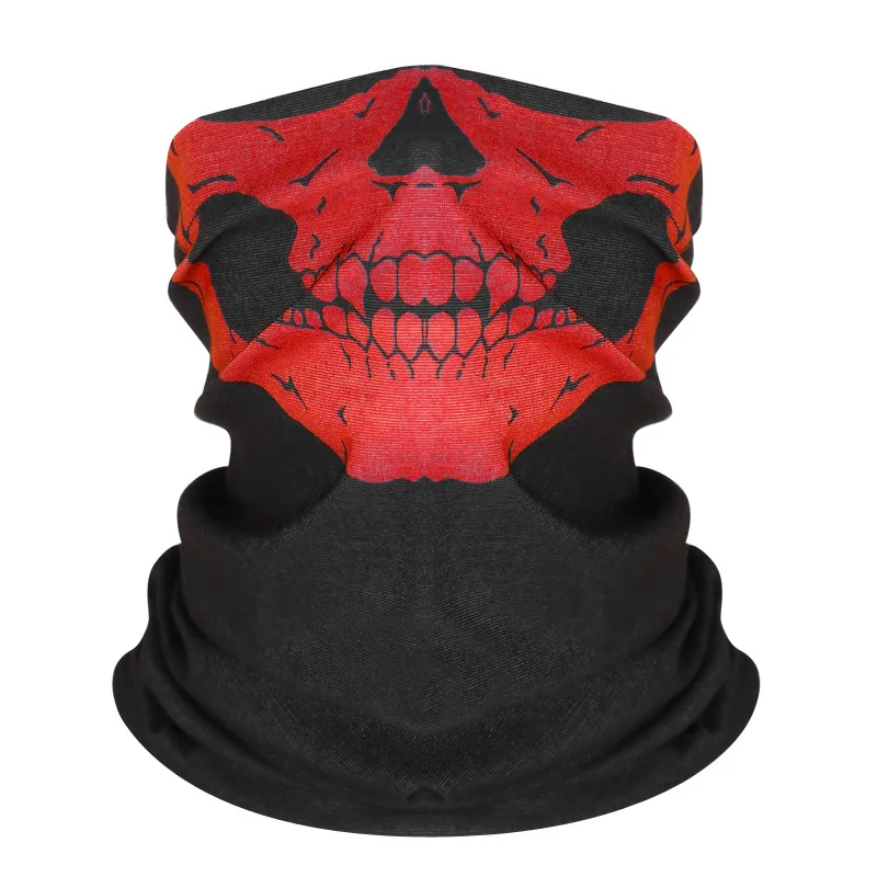 2024 New Halloween Mask Horror Skull Chin Mask Scarf Skeleton Set Performance Party Dress Up New Cosplay Mask Show Parties Props