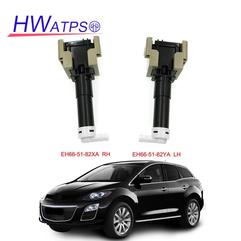 HWATPS New Front Left & Right Headlight Washer Spray Nozzle Jet For Mazda CX-7 CX7 2009-2012 EH66-51-82YA LH EH66-51-82XA RH