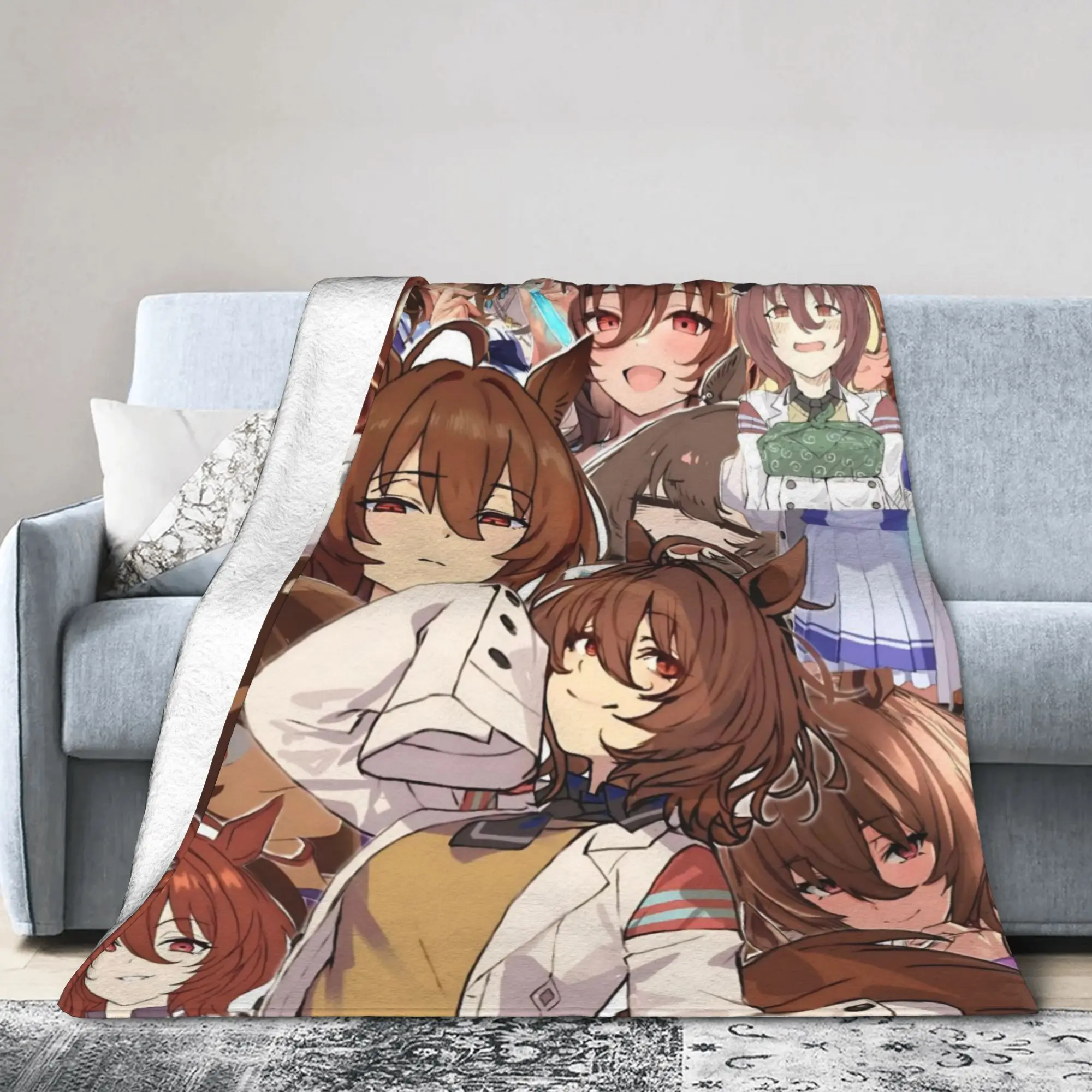 Agnes Tachyon Blanket Flannel Uma Musume Pretty Derby Ultra-Soft Throw Blankets for Bed Bed Rug