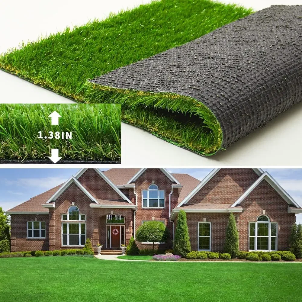 Synthetic Turf 3 Tons x 20 Tons, 1.38 High Pile, Drainage Grass Mat, Ideal for Outdoor Landscaping, Lawns, Gardens, Patios, Balc