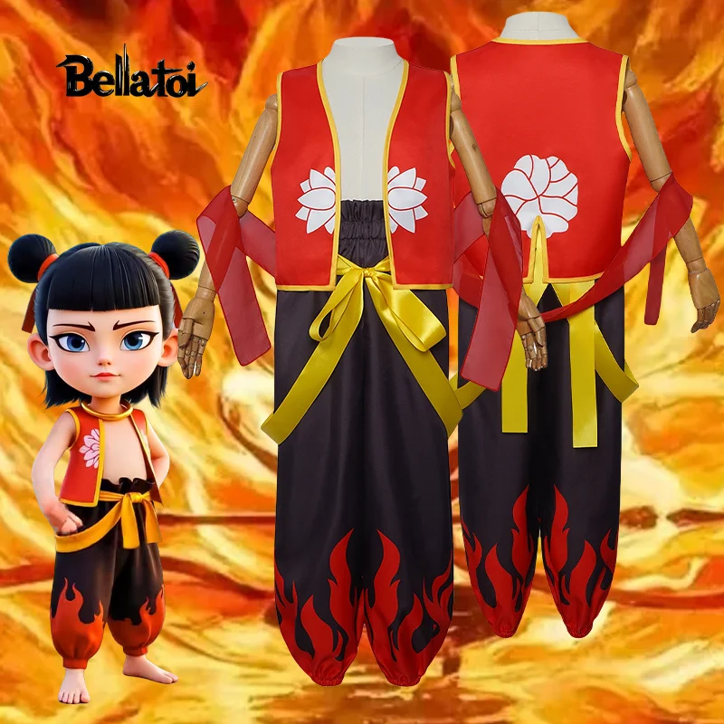 2025 New Anime Nezha Legend of Demon Child Cosplay Costume Kids Halloween Carnival Party Anime Full Set Outfit