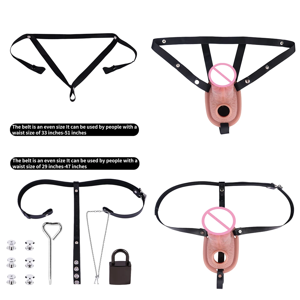 SMMQ حزام على القضيب المجوف لينة سيليكون ذكر العفة قفص قابل للقفل حلقة القضيب المكبر الذكور العفة المثيرة اللعب #3