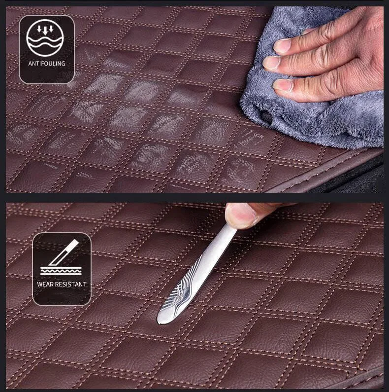 Leather Trunk For Mazda3 Mazda 3 BM Accessories 2014~2016 2017 2018 Car Cargo Liner Mats Trunk Boot Cover Storage Carpet Scratch view 2