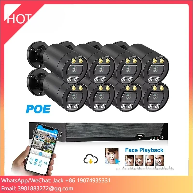 Home Surveillance CCTV Camera System 4ch 8ch Nvr Kit Outdoor 4K HD 8 Channel Cameras Security Video Camera Kit