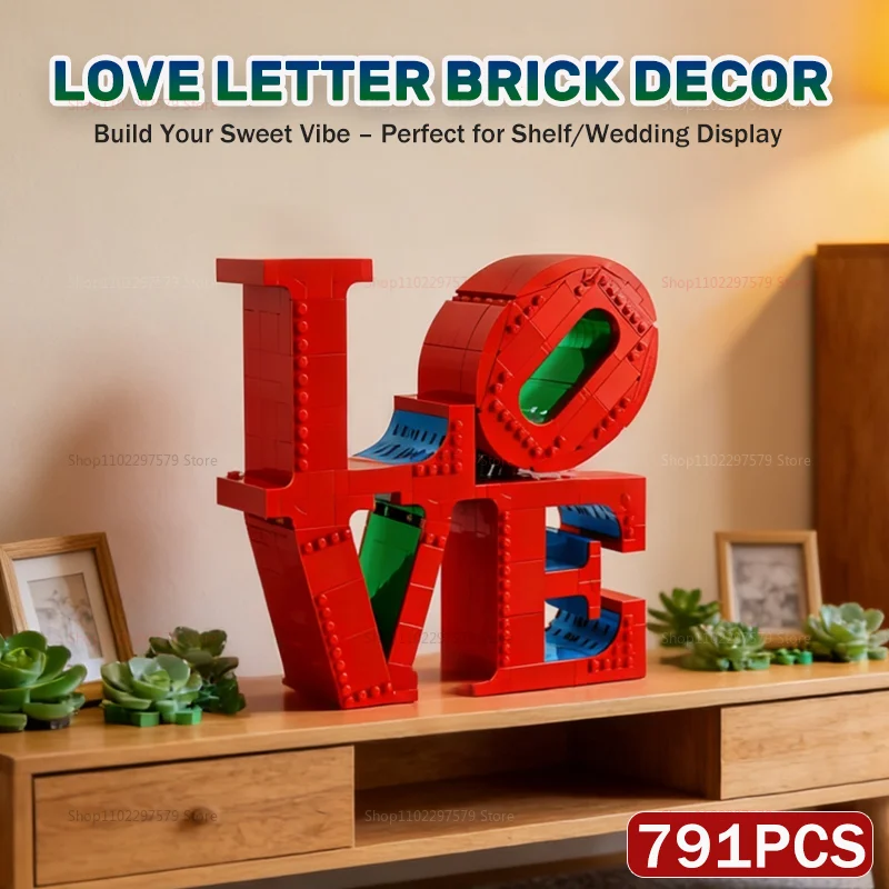 

NEW Home-Office Decoration Lover Gift LOVE Sculpture Display ART Crafts MOC-31214 Model Building Brick Toys for Boys Girls Gifts