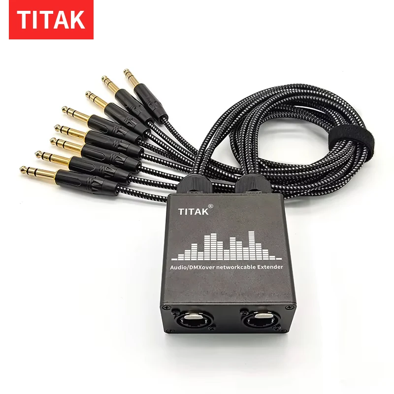8CH Audio and DMX over Network Cable Extender Durable Anti Interference for Stage Sound Lighting Audio Extender Audio Gear