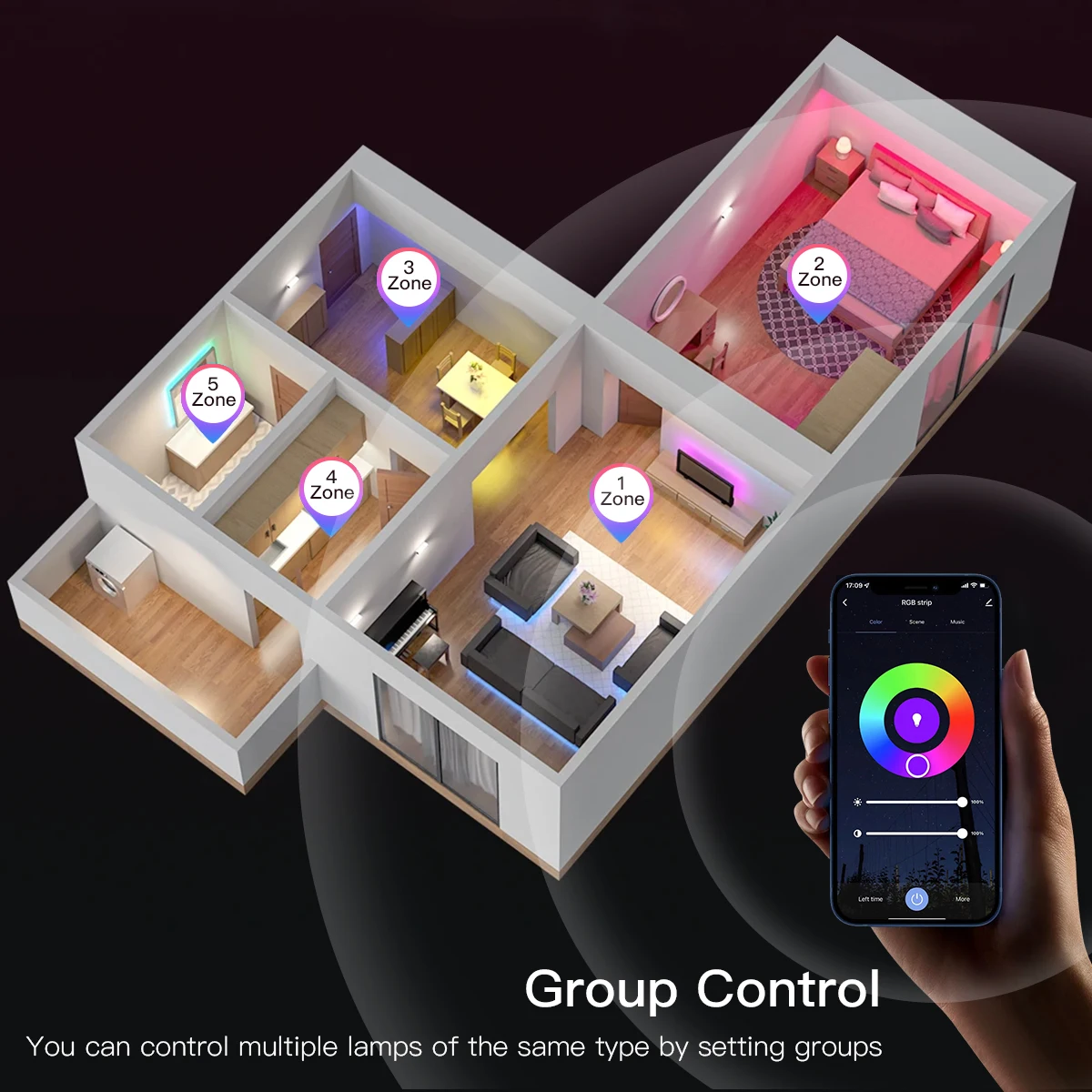 DC12V-24V Controller per RGB Tape Bluetooth Control Dimmer Switch WiFi CCT RGBW LED Strip Light Controller per Tuya Alexa Google