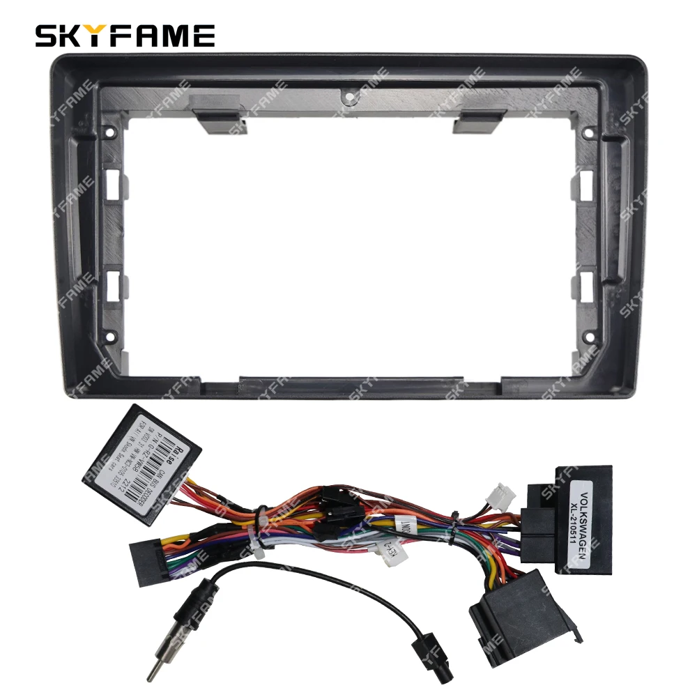 SKYFAME Car Frame Fascia Adapter Canbus Box Decoder Android Radio Dash Fitting Panel Kit For Volkswagen Polo