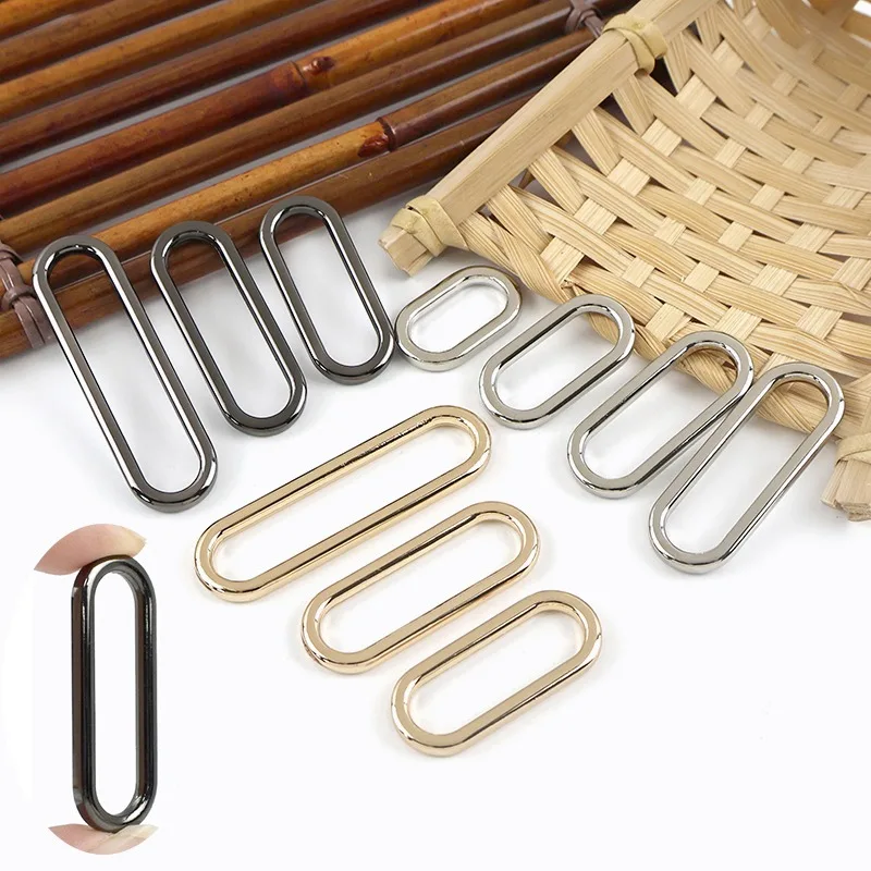 10Pcs 20-50mm Metal Oval O Ring Buckle Bag Strap Connector Webbing Adjuster Handbag Shoes DIY Leather Craft Hardware Accessories