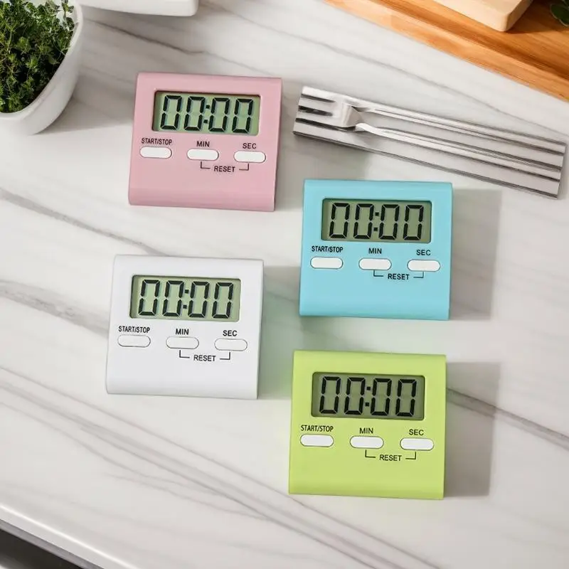 1PC Digital LCD Kitchen Timer 5.6cm Magnetic Countdown Clock Manual Cooking Baking Alarm For Home Classroom Gym
