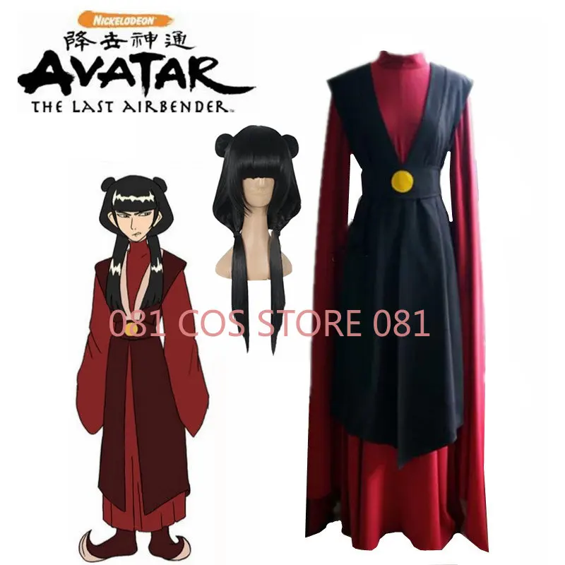 Anime Avatar l'ultimo Airbender Mai Costume Cosplay Anime uniforme su misura di qualsiasi dimensione Cos parrucca vestiti
