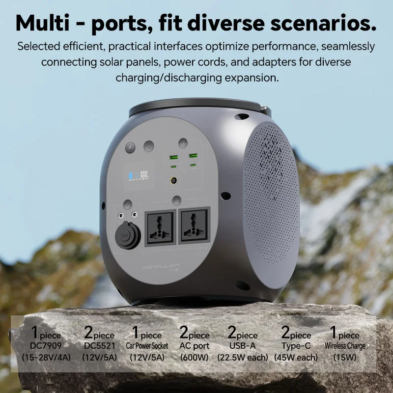 hit product600W LiFePO Battery UPS Power Station with Type-C/USB/DC Outputs AC Sockets Outdoor Use