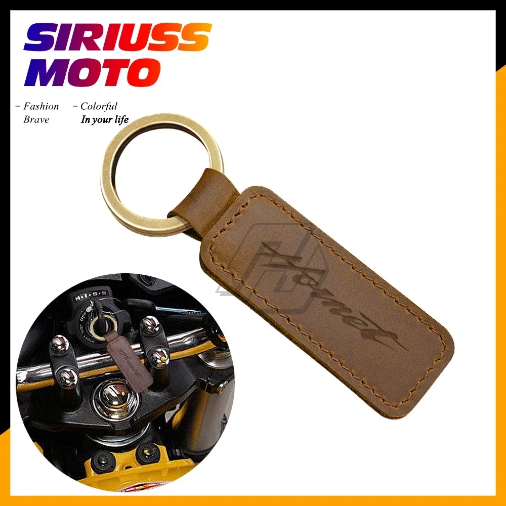 Motorcycle Keychain Cowhide Key Ring for Honda Hornet Key CB1000R CB250F CB600F CB900