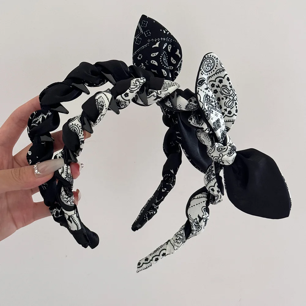 

Bow headband for girl women 2025 new hair band vintage popular leading fashion makeup hoop sweets adults kpop kawaii 2025 school
