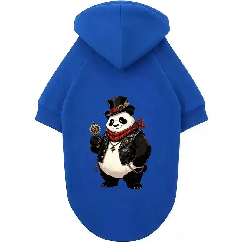 Panda Steampunk Dog Hoodie | Cute Pet Winter Clothes | Soft & Warm Apparel