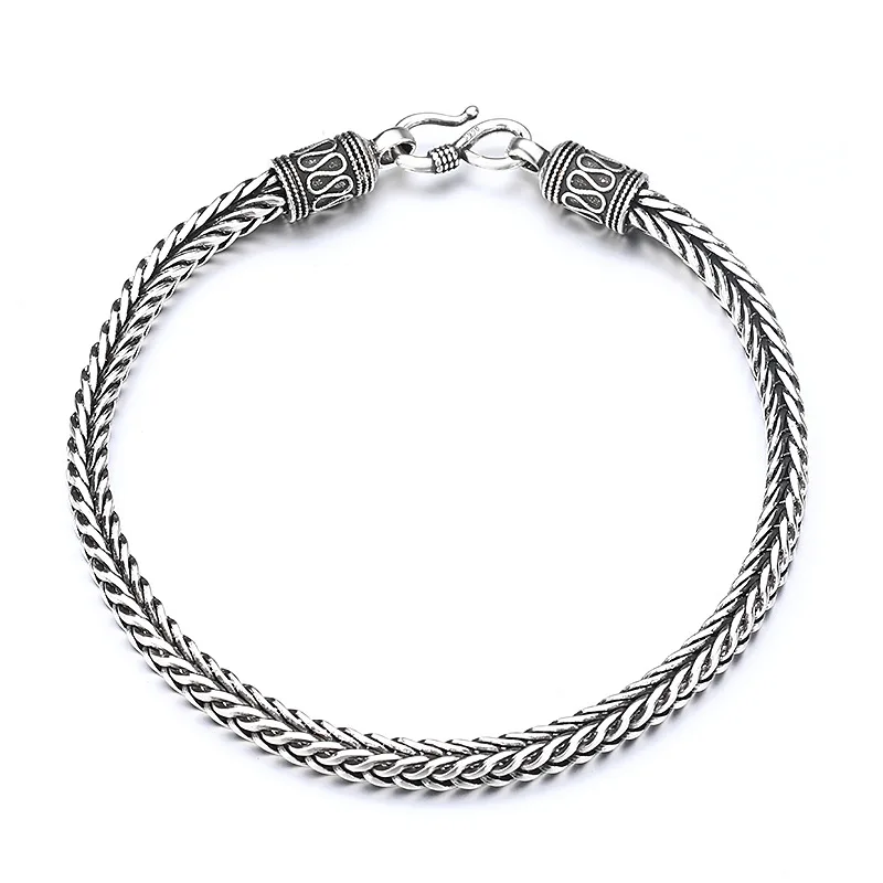 925 Sterling Silver Bracelet Chain Vintage for Men Women Luxury Wedding Jewelry Engagement Fashion Party Gifts image 6