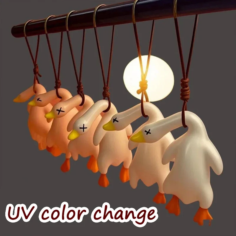 Color changing car roast duck pendant car UV rearview mirror duck pendant cute interior creative decoration Accessories