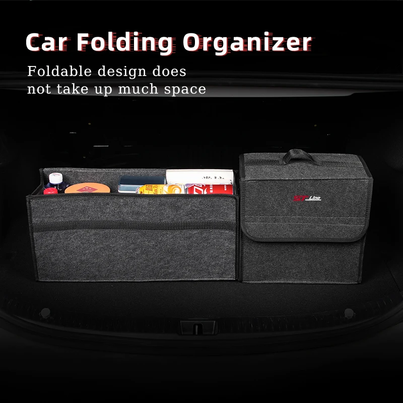 Car Trunk Storage Box Organizer Foldable Stowing Tidying Container Bag For Ford ST Line Performance Focus Mk2 Mk3 Fiesta Ranger