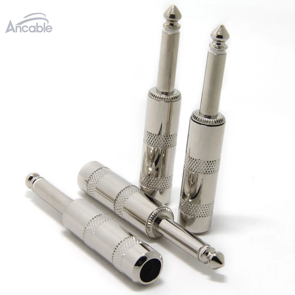 1/4 "TS جامبو المقابس لحام نوع للجيتار ، أداة ، المتكلم/ميكروفون/التصحيح كابل-6.35 مللي متر ذكر 1/4 بوصة الهاتف التوصيل