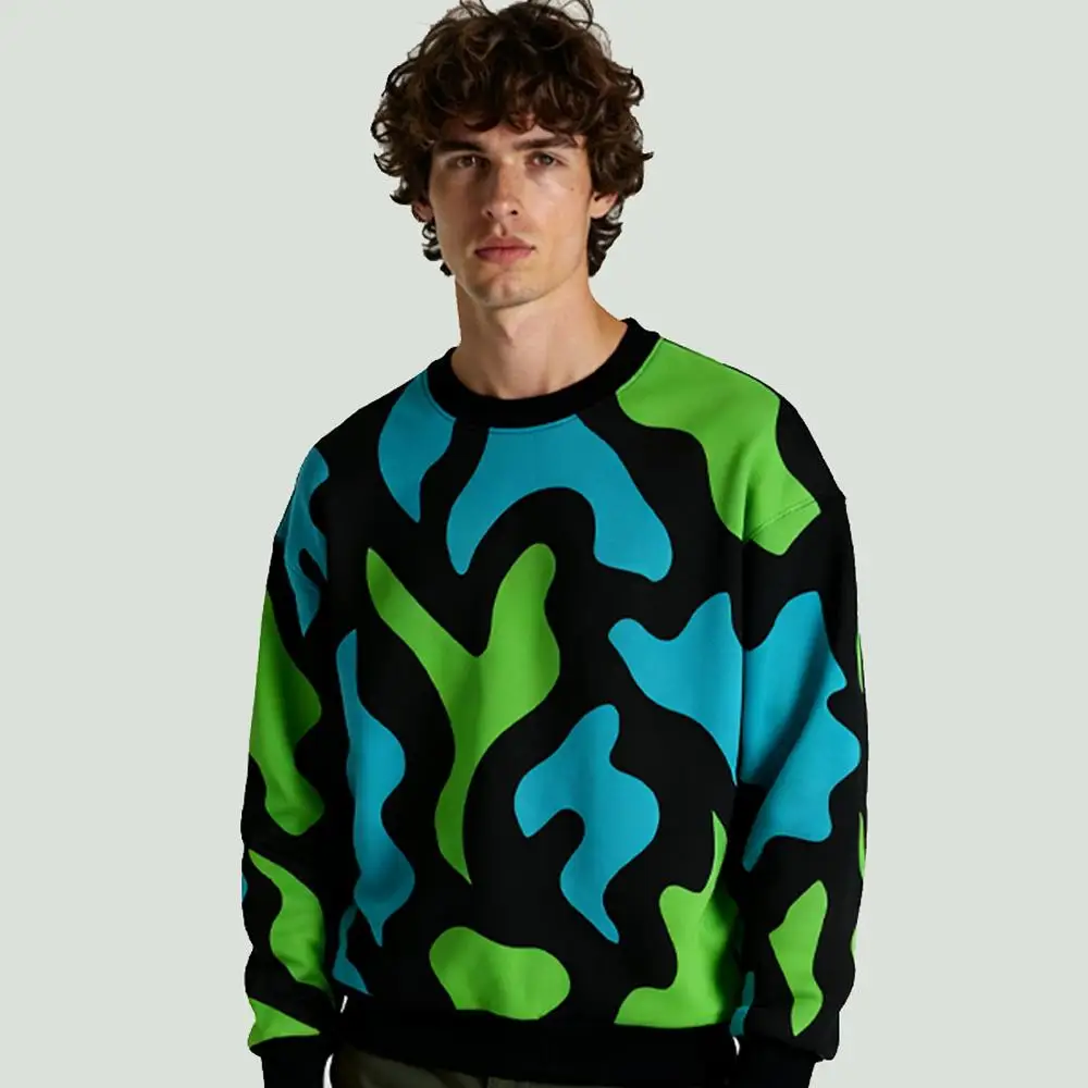 

New Camouflage Print Sweatshirt Spring And Autumn Street Casual Loose Pullover Men And Women Fashion Hip Hop Round Neck Top