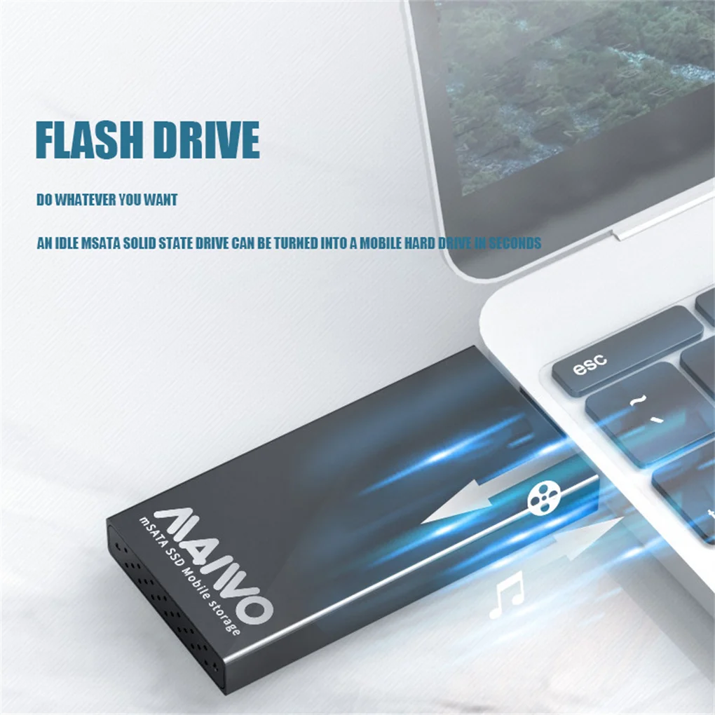 Maiwo USB إلى MSATA SSD Box حامل القرص الصلب المحمول مجانًا
